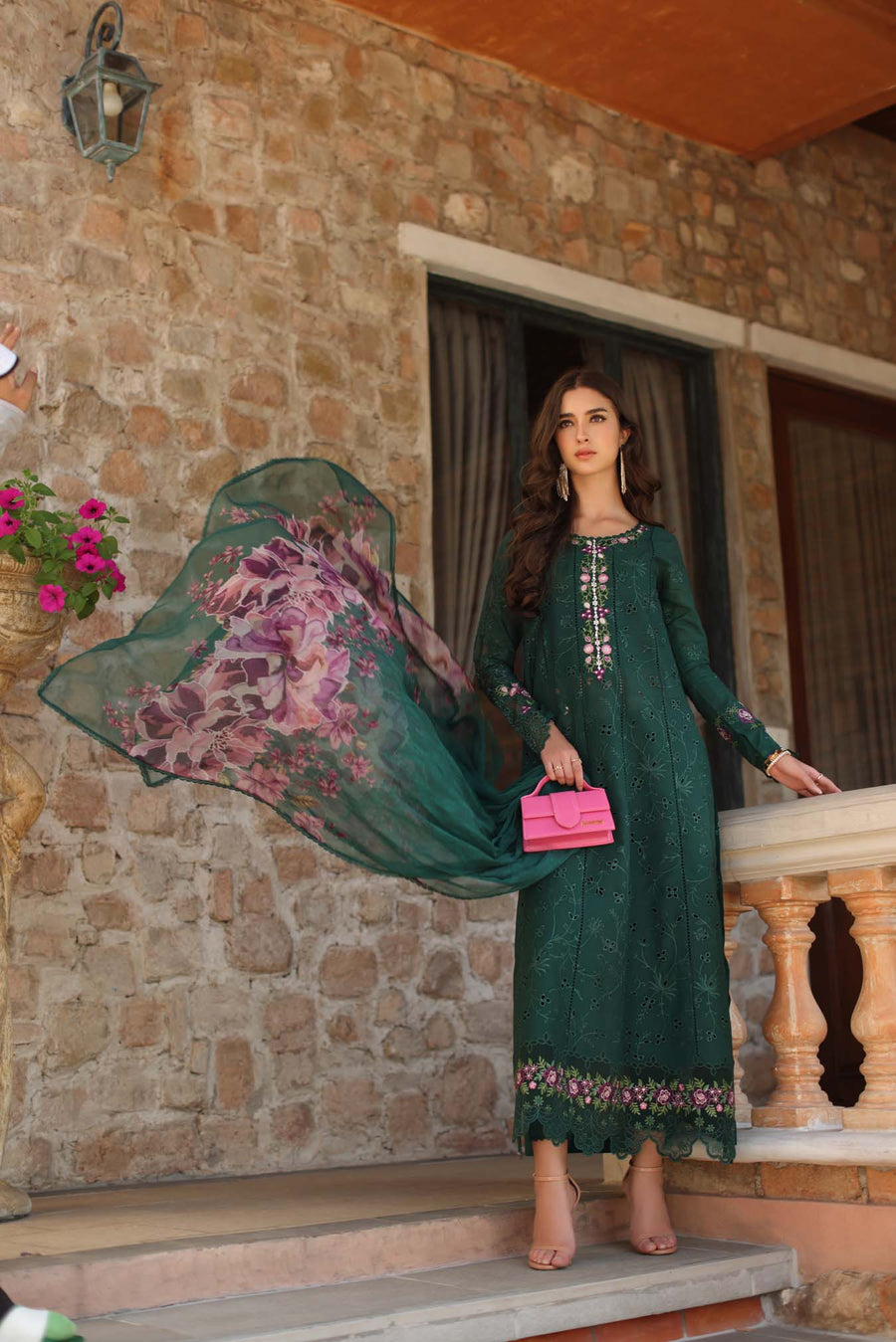 Noor by Saadia Asad Luxury Eid Handwork Schiffli Laserkari Unstitched Suit D01-A Sorina