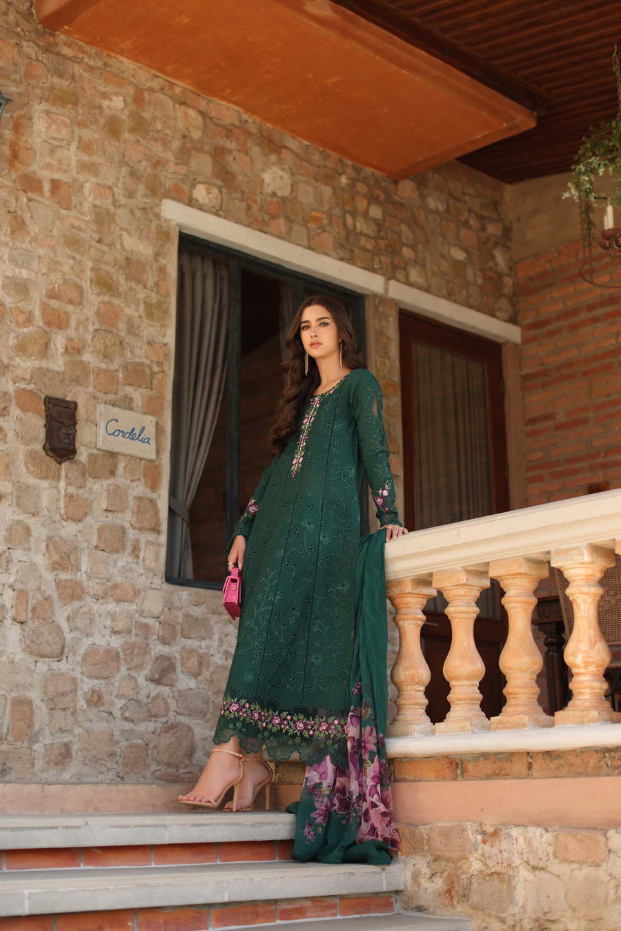 Noor by Saadia Asad Luxury Eid Handwork Schiffli Laserkari Unstitched Suit D01-A Sorina