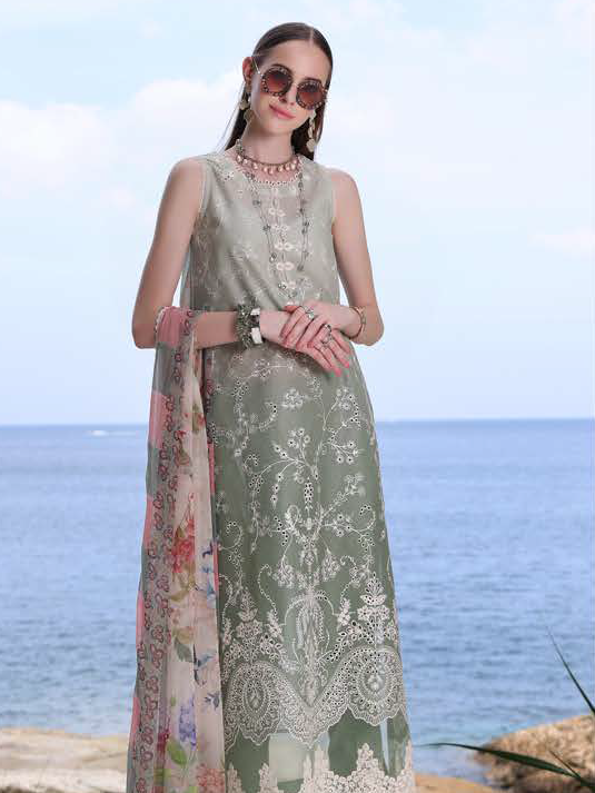 Noor by Saadia Asad Luxe PrintKari Unstitched Lawn 3Pc Suit D1-A