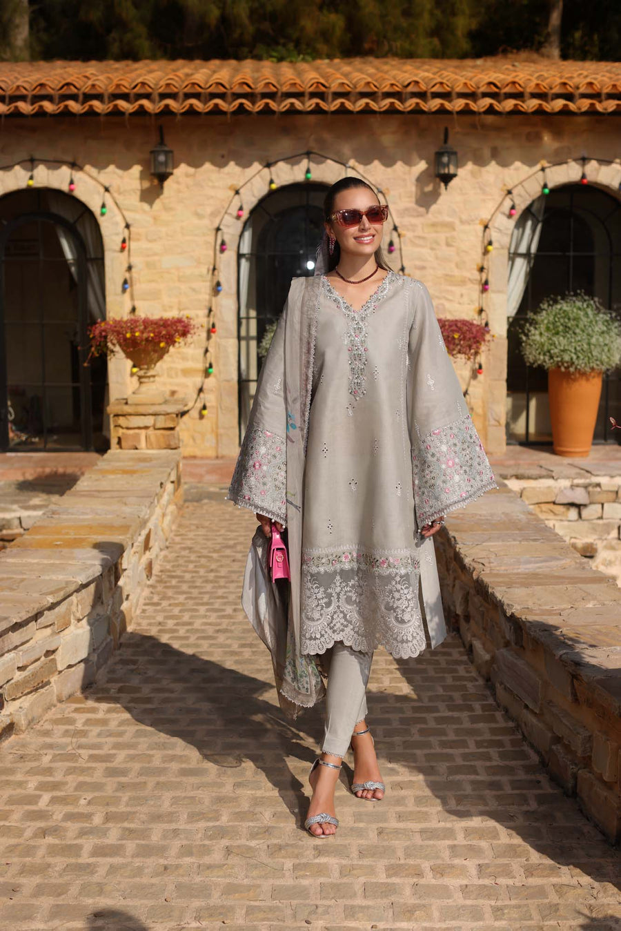 Noor by Saadia Asad Luxe Chikankari Unstitched Lawn 3Pc Suit D1-B