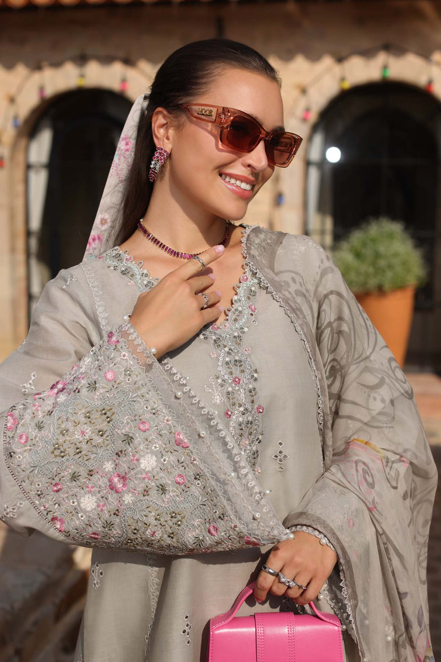 Noor by Saadia Asad Luxe Chikankari Unstitched Lawn 3Pc Suit D1-B