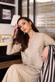 Noor by Saadia Asad Embroidered Linen Unstitched 3Pc Suit D-01B