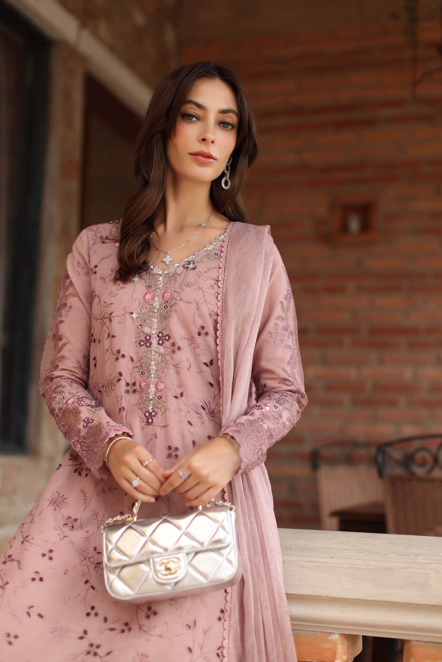 Noor by Saadia Asad Luxury Eid Handwork Schiffli Laserkari Unstitched Suit D01-B Sorina