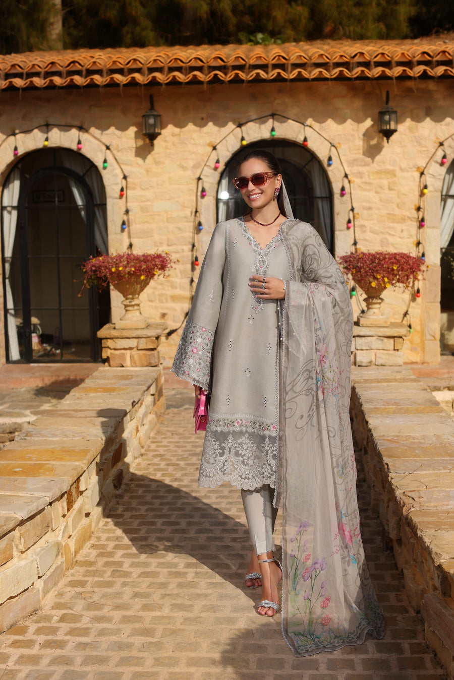 Noor by Saadia Asad Luxe Chikankari Unstitched Lawn 3Pc Suit D1-B