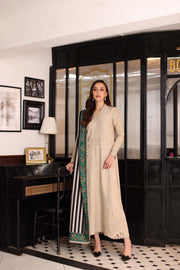 Noor by Saadia Asad Embroidered Linen Unstitched 3Pc Suit D-01B