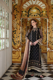 Noor by Saadia Asad Embroidered Cotton Net Unstitched 3Pc Suit D-01 Black