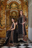 Noor by Saadia Asad Embroidered Cotton Net Unstitched 3Pc Suit D-01 Black