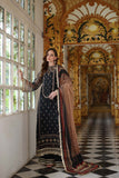 Noor by Saadia Asad Embroidered Cotton Net Unstitched 3Pc Suit D-01 Black