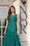 Noor by Saadia Asad Luxe Chikankari Unstitched Lawn 3Pc Suit D-01 Malachite Green