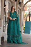 Noor by Saadia Asad Luxe Chikankari Unstitched Lawn 3Pc Suit D-01 Malachite Green