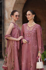 Noor by Saadia Asad Luxury Eid Schiffli Laserkari Unstitched Suit D1 -Rosé Allure