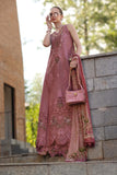 Noor by Saadia Asad Luxury Eid Schiffli Laserkari Unstitched Suit D1 -Rosé Allure