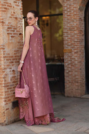 Noor by Saadia Asad Luxury Eid Schiffli Laserkari Unstitched Suit D1 -Rosé Allure