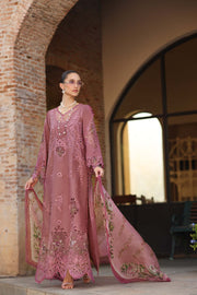 Noor by Saadia Asad Luxury Eid Schiffli Laserkari Unstitched Suit D1 -Rosé Allure