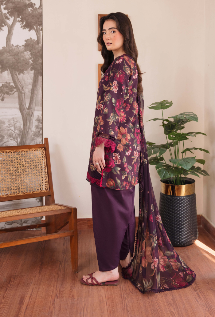 Humdum Coco Digital Printed Viscose Unstitched 3Pc Suit D-10