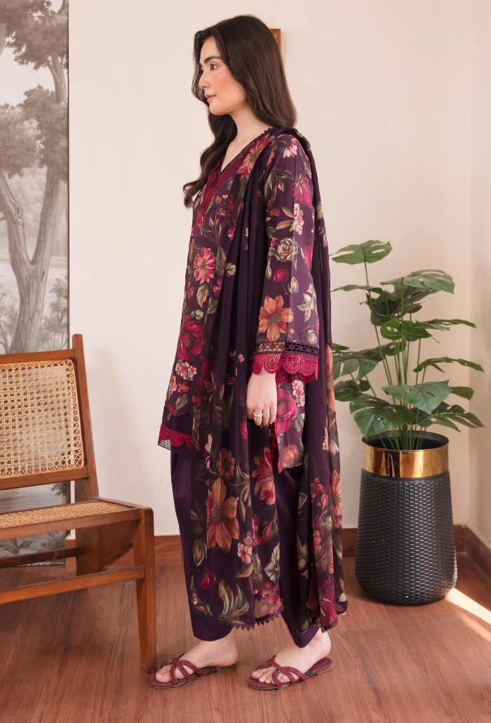 Humdum Coco Digital Printed Viscose Unstitched 3Pc Suit D-10