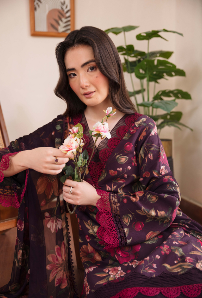 Humdum Coco Digital Printed Viscose Unstitched 3Pc Suit D-10