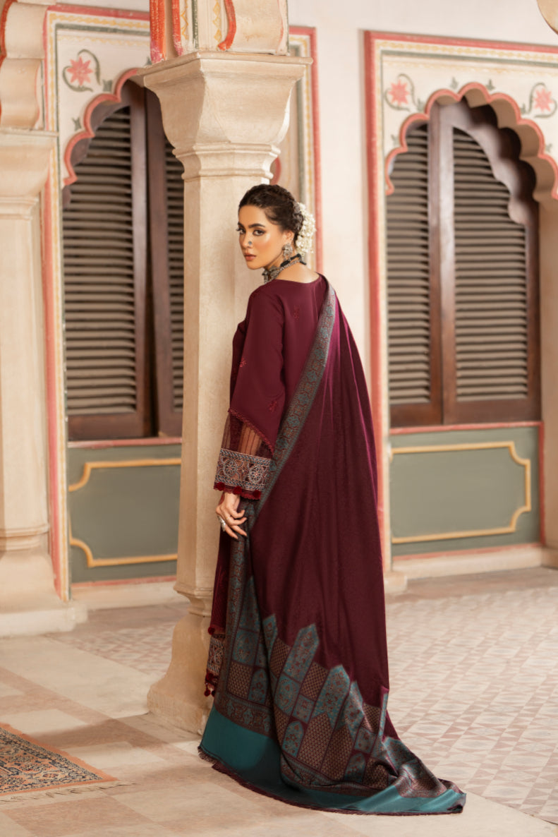 CELTS Premium Embroidered Dhanak Unstitched 3Pc Suit D-10