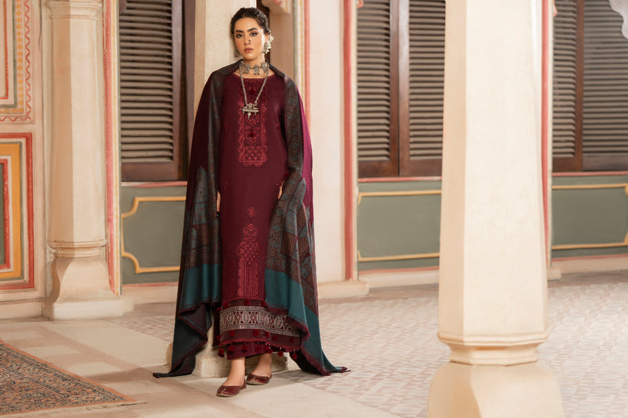 CELTS Premium Embroidered Dhanak Unstitched 3Pc Suit D-10