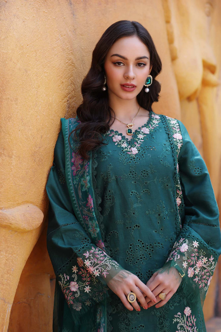 Noor by Saadia Asad Eid Luxury Handwork Laserkari Unstitched 3Pc Suit D-10A
