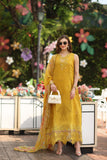 Noor by Saadia Asad Luxe Chikankari Unstitched Lawn 3Pc Suit D-10 Amber Yellow