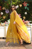 Noor by Saadia Asad Luxe Chikankari Unstitched Lawn 3Pc Suit D-10 Amber Yellow