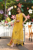 Noor by Saadia Asad Luxe Chikankari Unstitched Lawn 3Pc Suit D-10 Amber Yellow