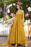 Noor by Saadia Asad Luxe Chikankari Unstitched Lawn 3Pc Suit D-10 Amber Yellow