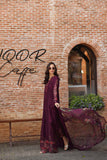 Noor by Saadia Asad Luxury Eid Schiffli Laserkari Unstitched Suit D10 -Plum Royal