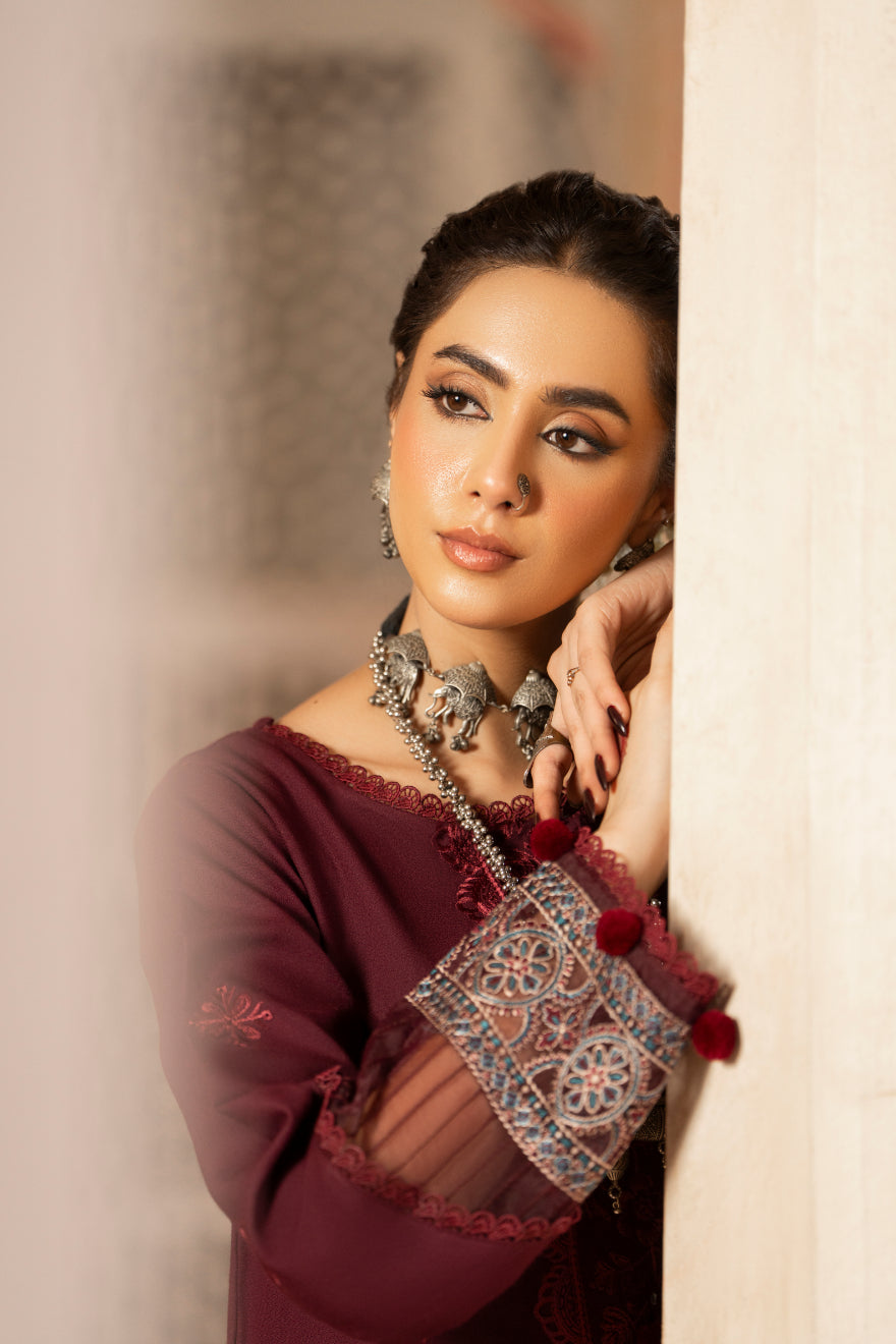 CELTS Premium Embroidered Dhanak Unstitched 3Pc Suit D-10