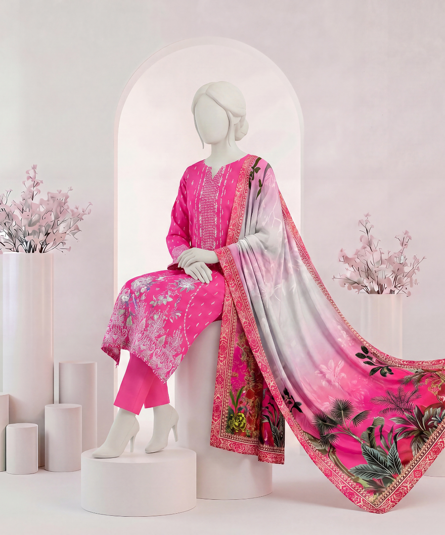 Ittehad Signature Printed Lawn Unstitched 3Pc Suit D-01