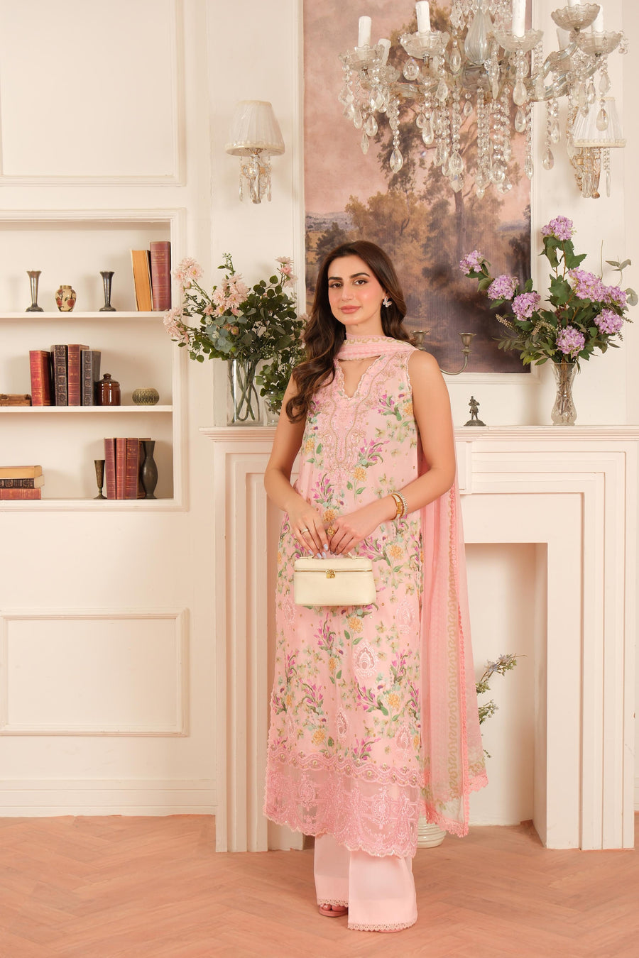 Noor by Saadia Asad Eid Luxe Chikankari Unstitched 3Pc Suit D-11