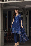Noor by Saadia Asad Luxe Chikankari Unstitched Lawn 3Pc Suit D-11 Sapphire Blue