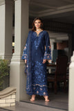 Noor by Saadia Asad Luxe Chikankari Unstitched Lawn 3Pc Suit D-11 Sapphire Blue