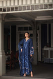 Noor by Saadia Asad Luxe Chikankari Unstitched Lawn 3Pc Suit D-11 Sapphire Blue