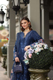 Noor by Saadia Asad Luxe Chikankari Unstitched Lawn 3Pc Suit D-11 Sapphire Blue