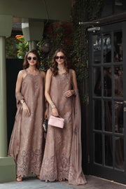 Noor by Saadia Asad Luxe Chikankari Unstitched Lawn 3Pc Suit D-12 Etoupe love
