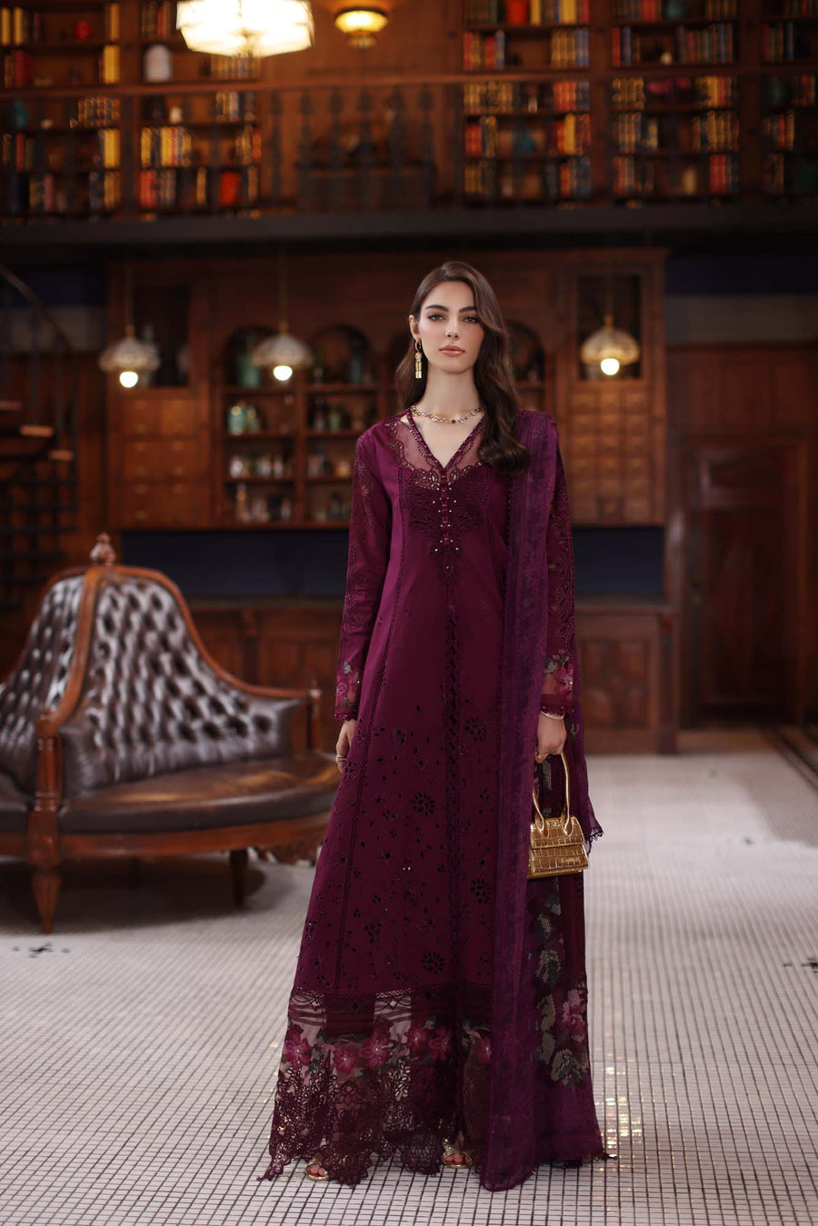 Noor by Saadia Asad Eid Luxury Schiffli Laserkari Unstitched 3Pc Suit D-12