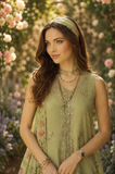 Noor by Saadia Asad Eid Luxe Printkhaas Unstitched 3Pc Suit D-12 Mint Reverie