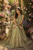 Noor by Saadia Asad Eid Luxe Printkhaas Unstitched 3Pc Suit D-12 Mint Reverie