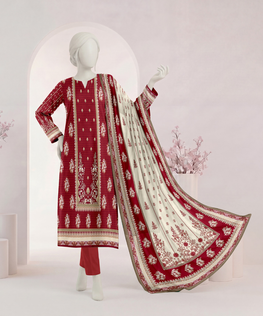 Ittehad Signature Printed Lawn Unstitched 3Pc Suit D-07