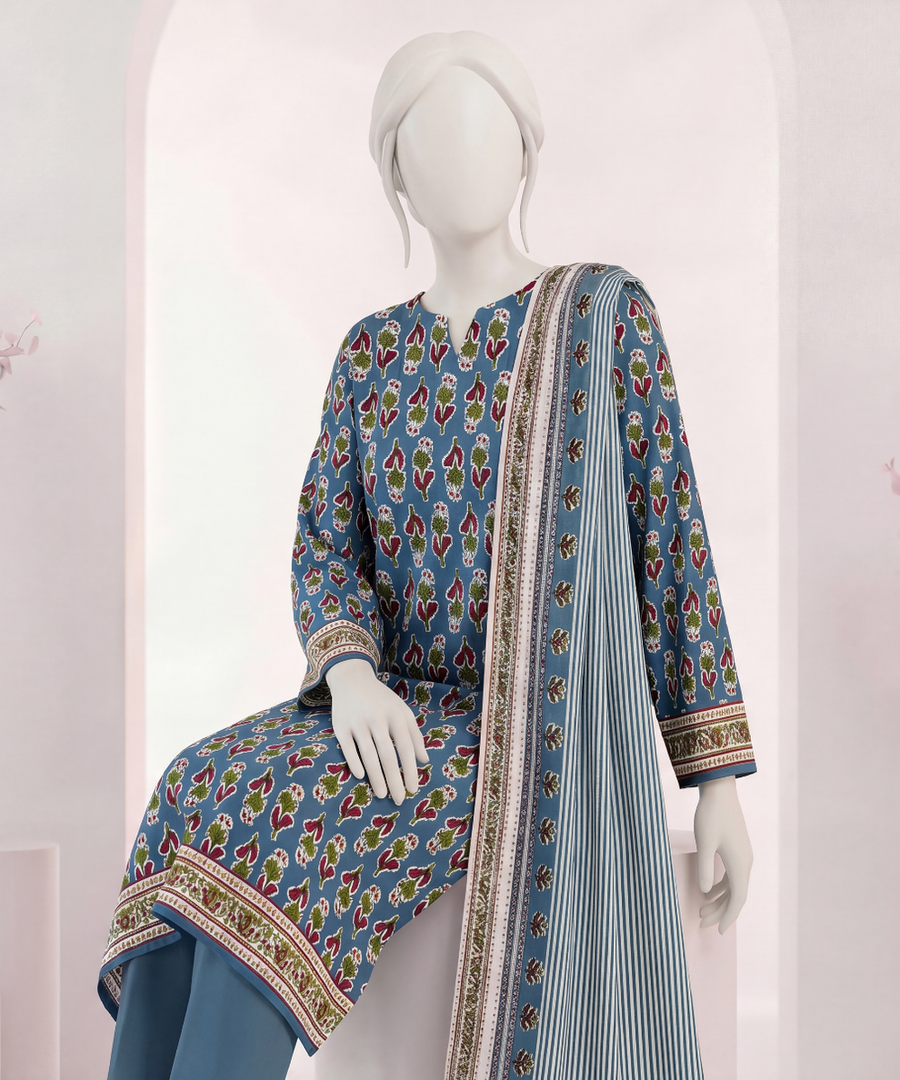 Ittehad Signature Printed Lawn Unstitched 3Pc Suit D-08