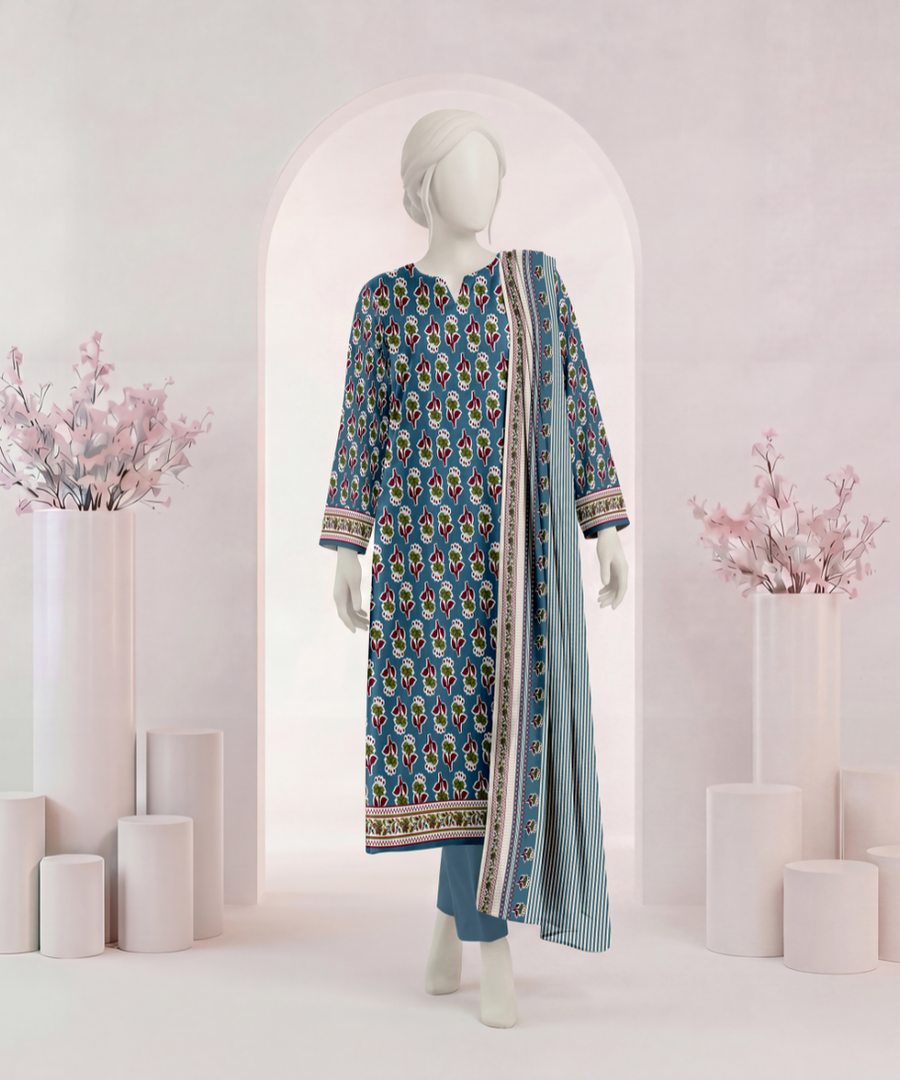 Ittehad Signature Printed Lawn Unstitched 3Pc Suit D-08