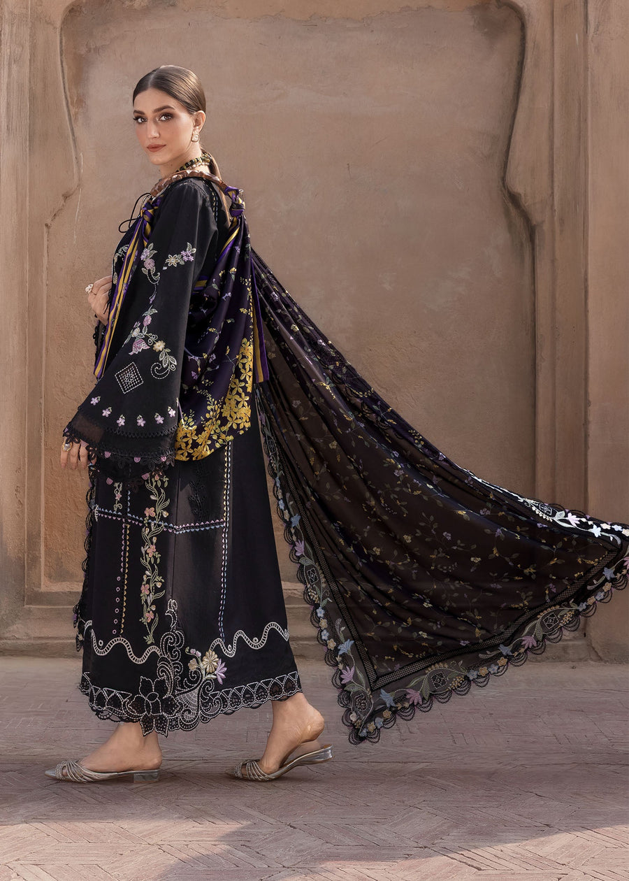 Crimson Flow Embroidered Lawn Unstitched 3Pc Suit D-1A FLORAL SERENITY