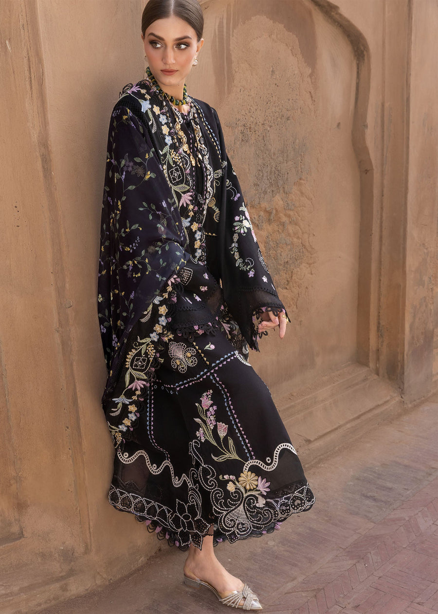 Crimson Flow Embroidered Lawn Unstitched 3Pc Suit D-1A FLORAL SERENITY