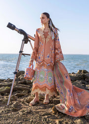 Crimson Flow Embroidered Lawn Unstitched 3Pc Suit D-1A Under The Tuscan Love
