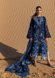 Crimson Flow Embroidered Lawn Unstitched 3Pc Suit D-1B Under The Tuscan Love