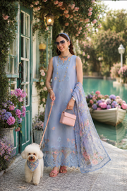 Noor by Saadia Asad Eid Luxe Printkhaas Unstitched 3Pc Suit D-01 Frozen Mist