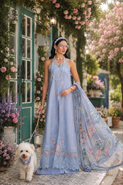 Noor by Saadia Asad Eid Luxe Printkhaas Unstitched 3Pc Suit D-01 Frozen Mist