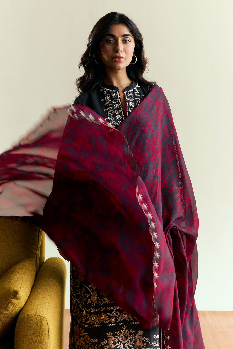 Coco by Zara Shahjahan Embroidered Lawn Unstitched 3Pc Suit D-02 VELOUR